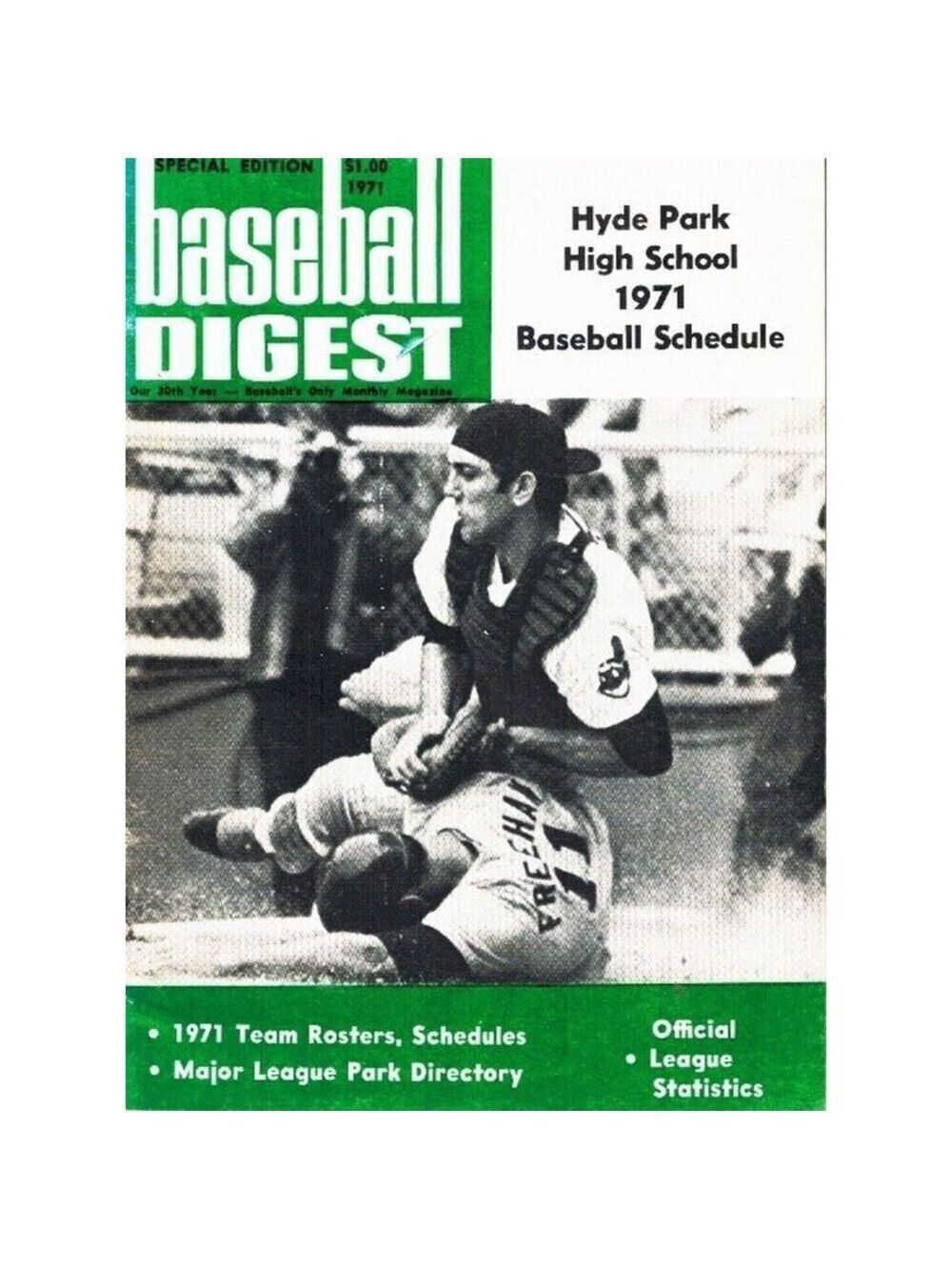 BASEBALL DIGEST SPECIAL EDITION 1971 - HYDE PARK HIGH SCHOOL 1971 BASEBALL